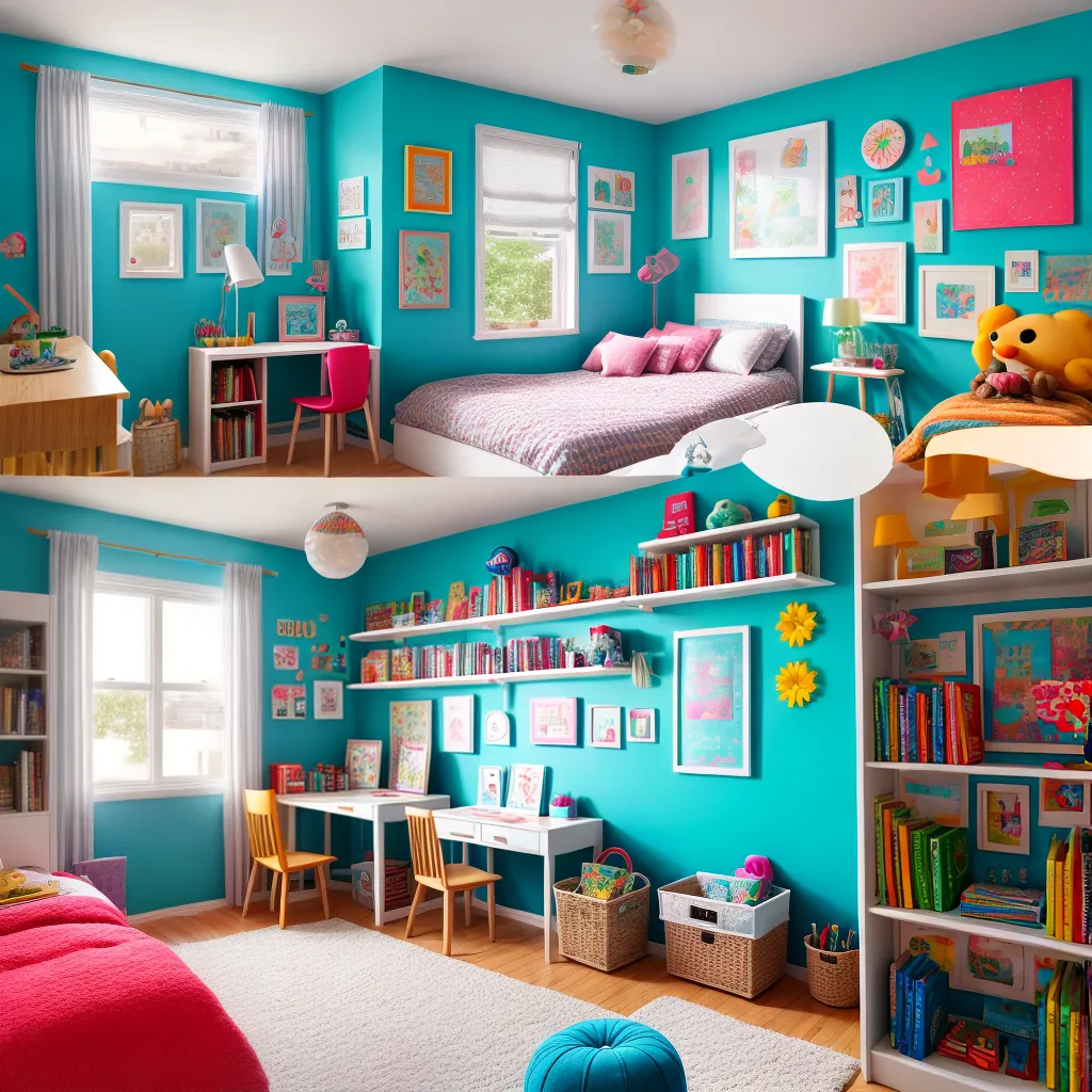 quarto infantil colorido brinquedos leitura 4