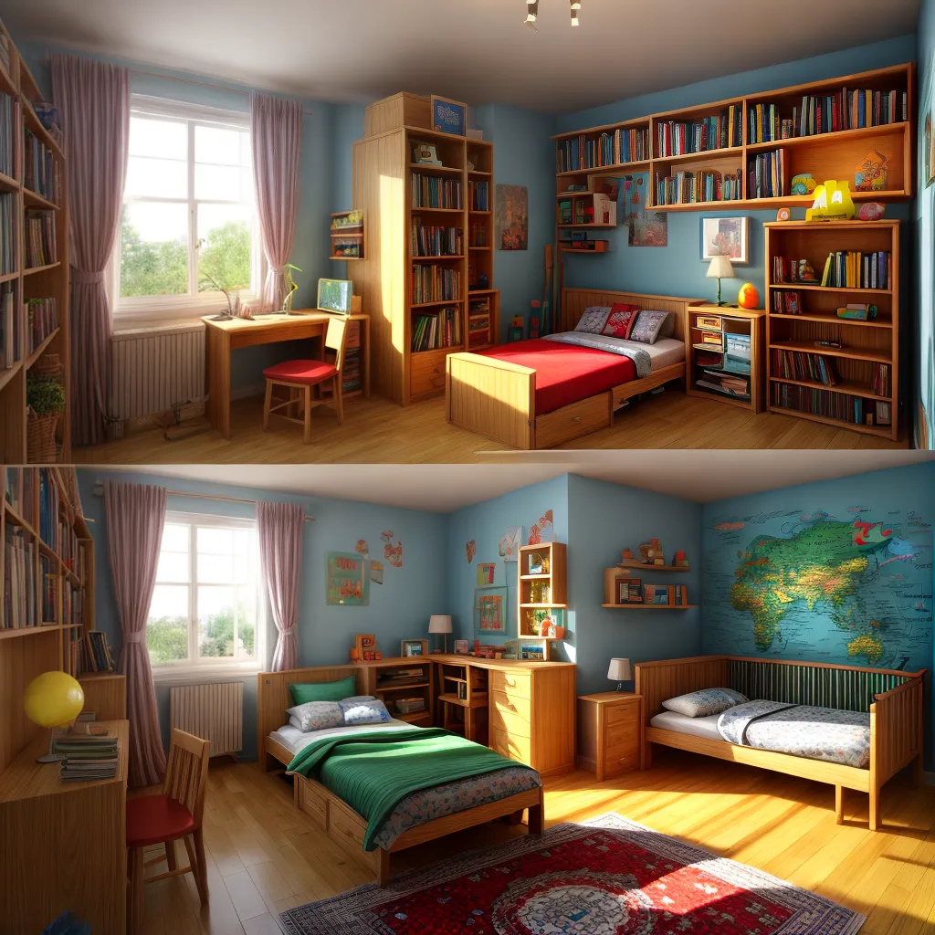 quarto infantil colorido interativo imaginativo