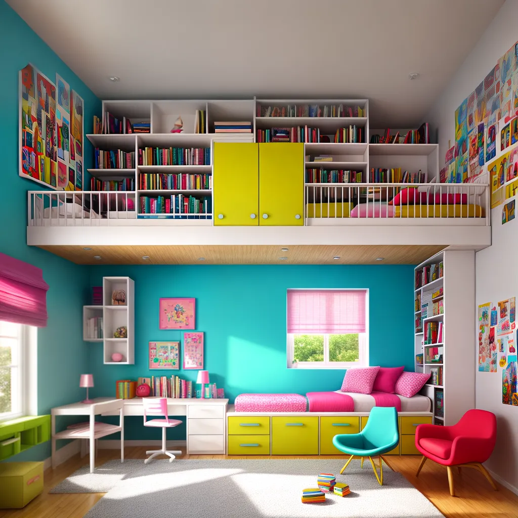 quarto infantil colorido leitura brincadeiras