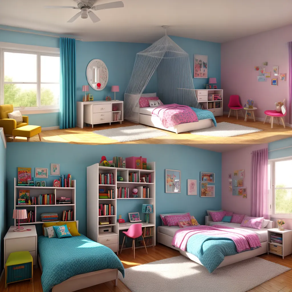 quarto infantil colorido mural imaginacao
