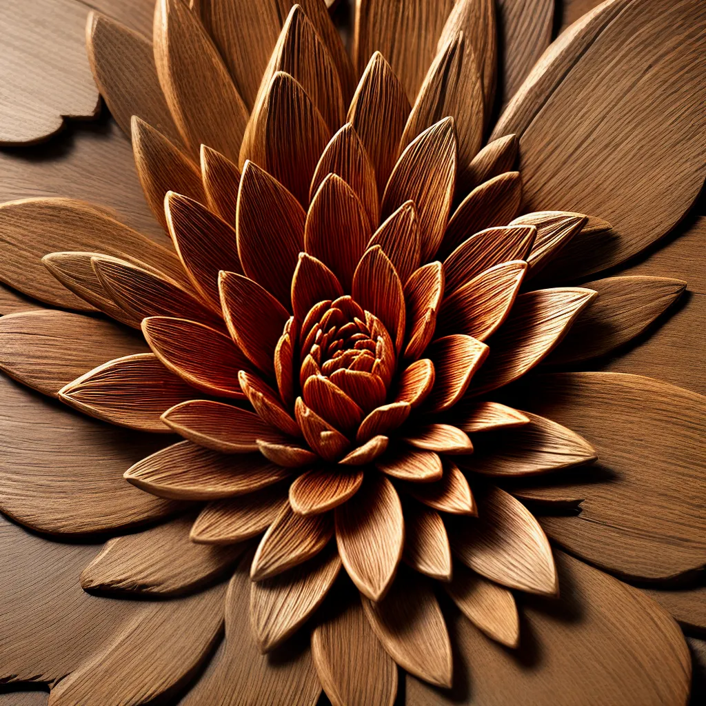 escultura madeira flor detalhes natureza