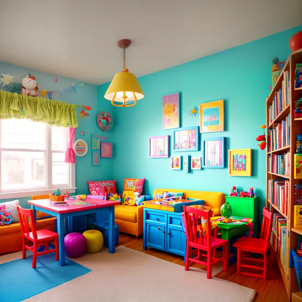 sala brincar colorida leitura criatividade