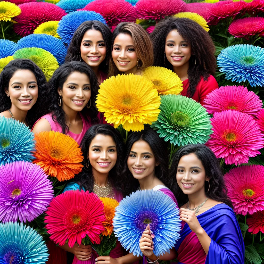 mulheres diversas sorriso flores uniao mulheres diversas sorriso flores uniao