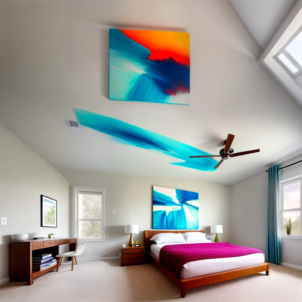 quarto pintura abstrata cama king