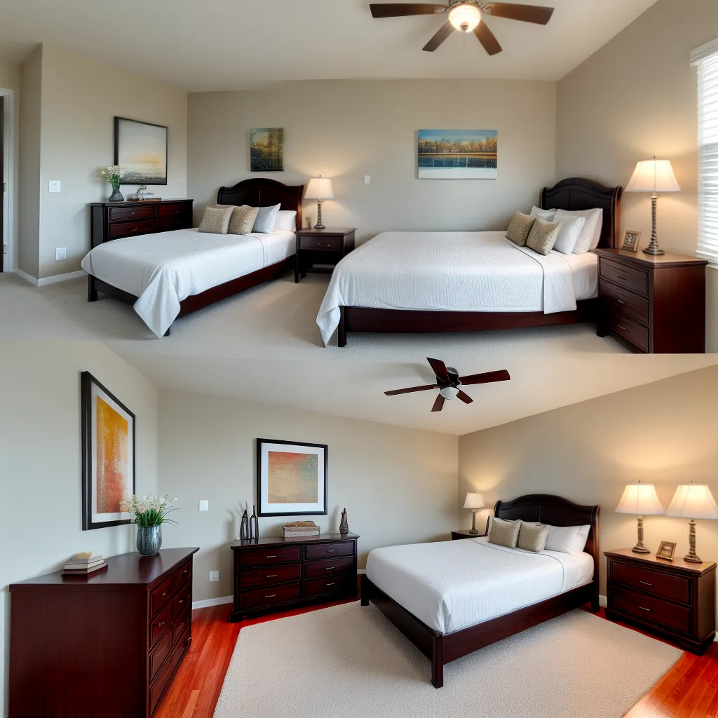 quarto elegante arte abstrata