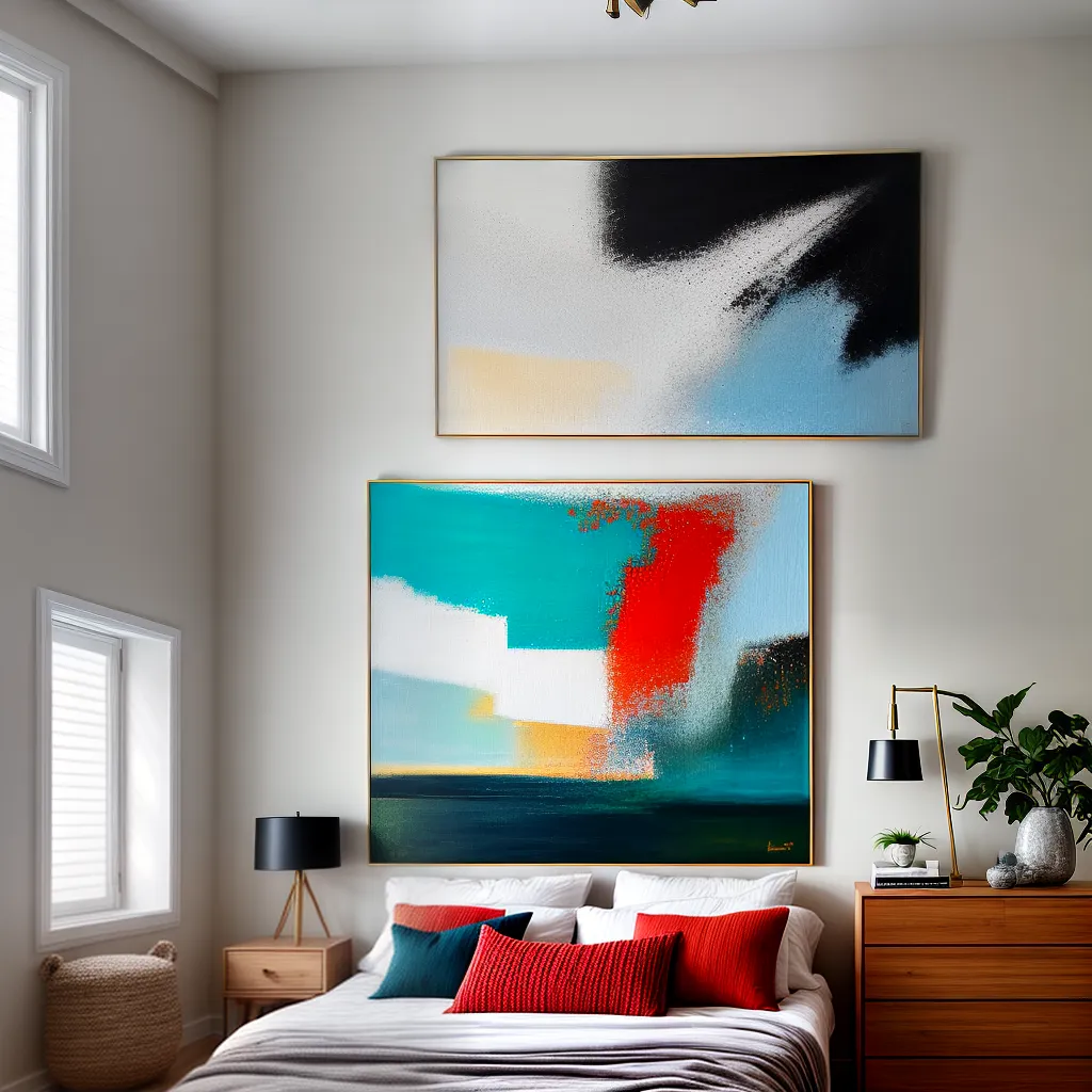 quarto artistico pintura abstrata decoracao