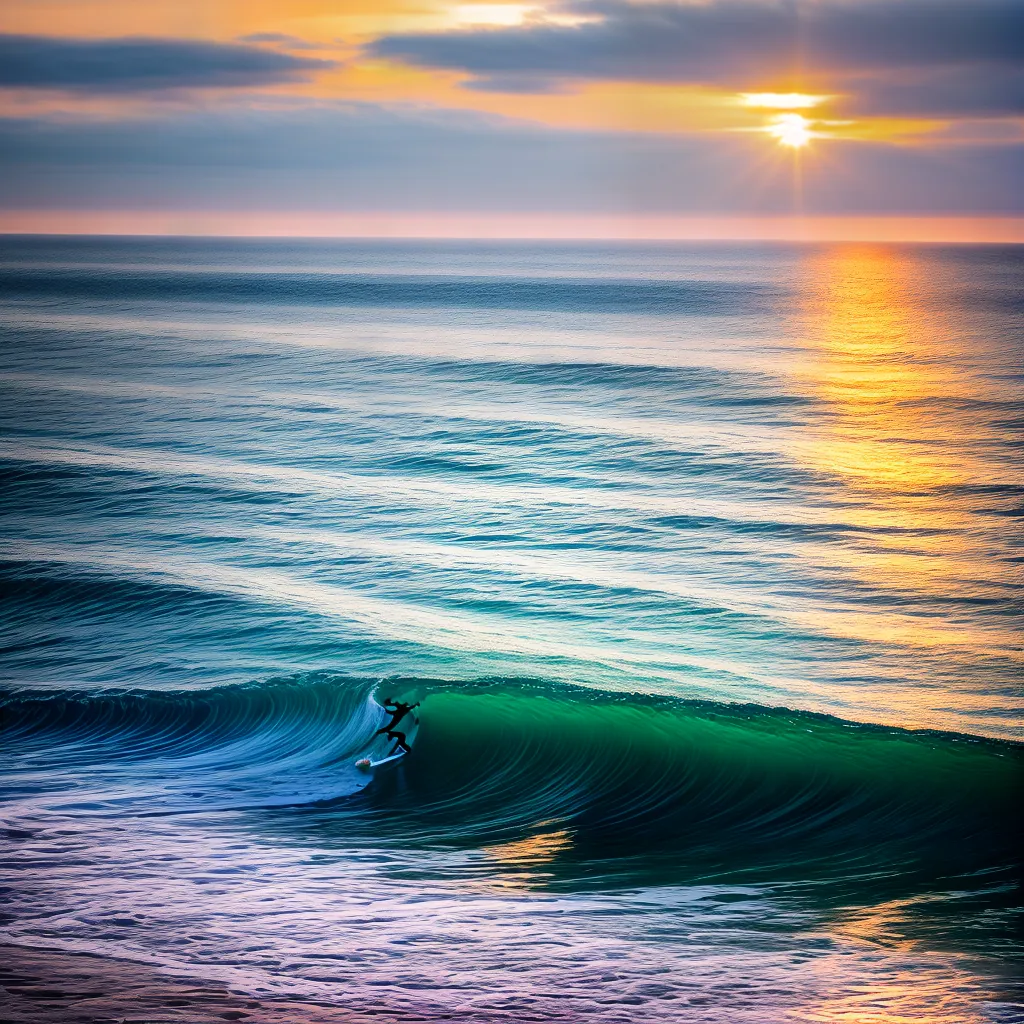 serenidade movimento praia por do sol