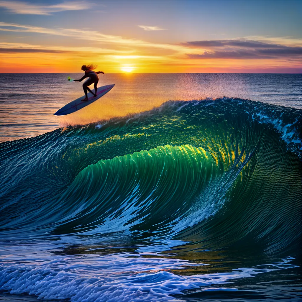 papel de parede surf por do sol