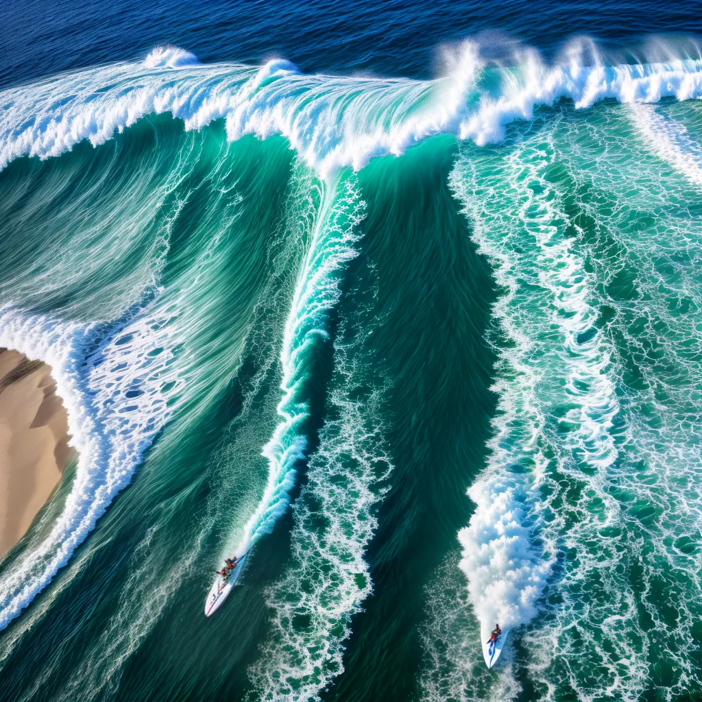 onda surf por do sol aereo