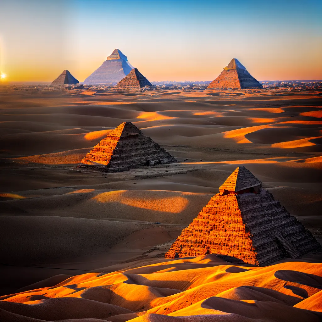 piramide egipcia por do sol