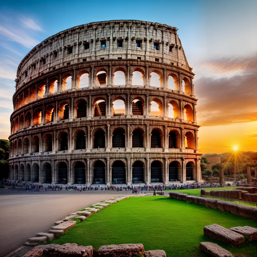 coliseu ruinas por do sol