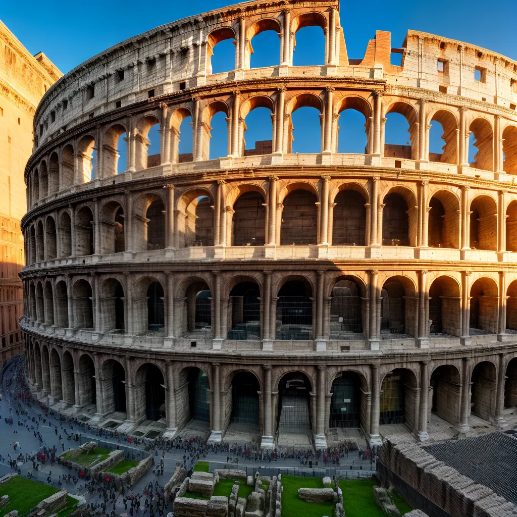 coliseu romano sol dourado