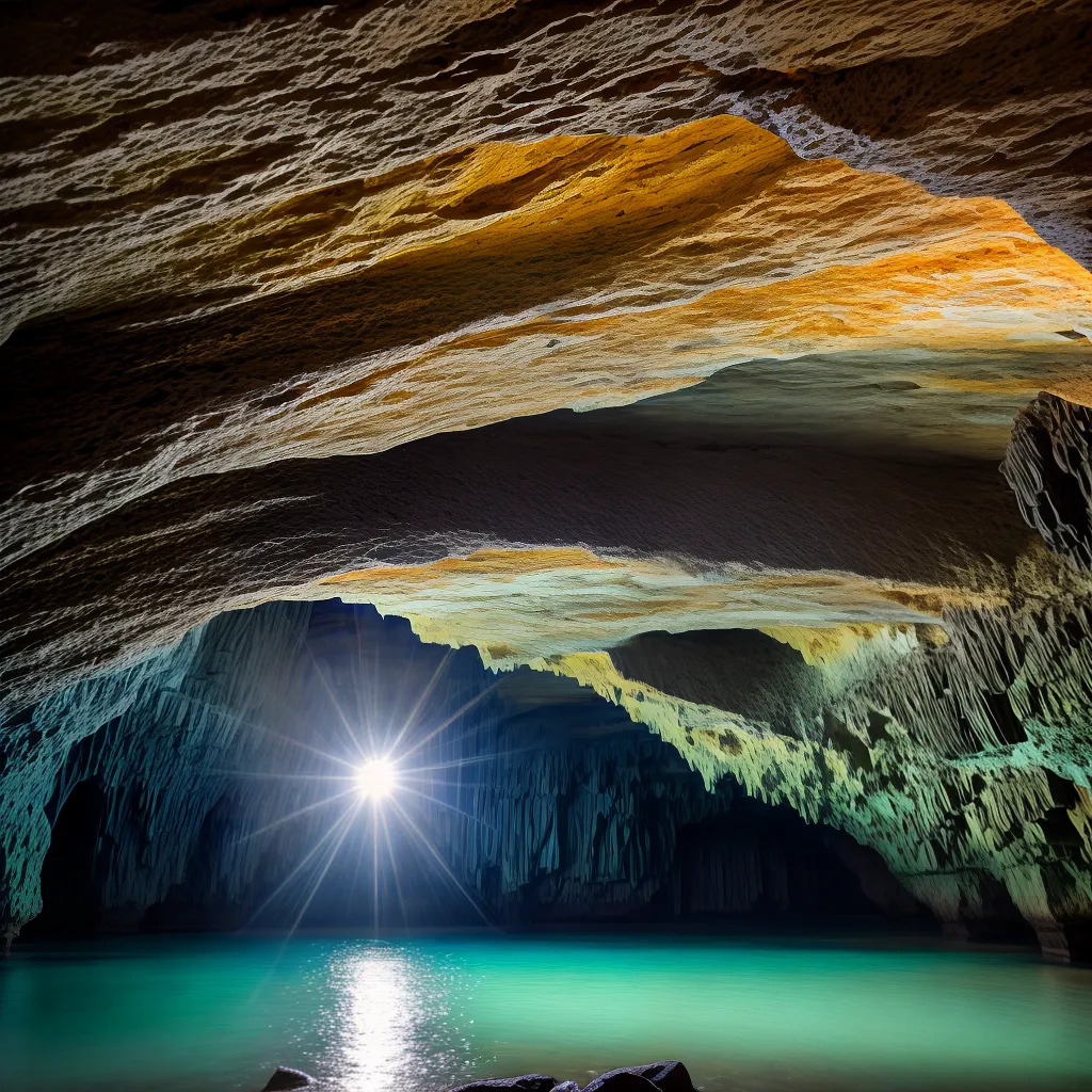 caverna subterranea sol raios cores caverna subterranea sol raios cores