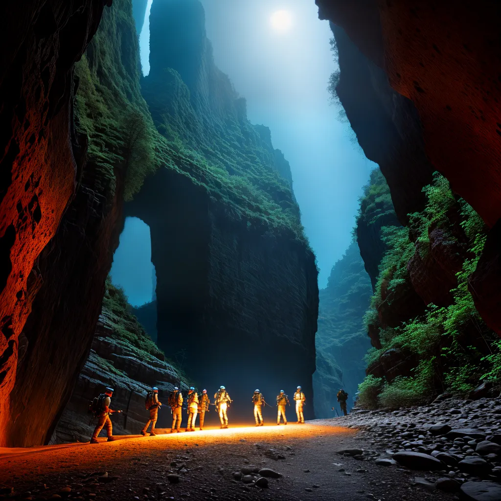 caverna exploracao aventureiros luzes caverna exploracao aventureiros luzes