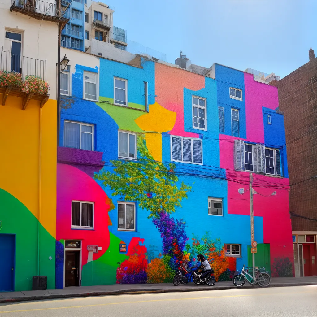 mural colorido natureza cultura comunidade