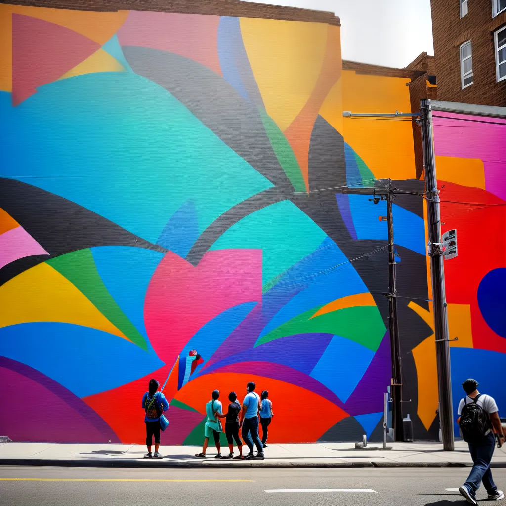 mural colorido comunidade arte publica