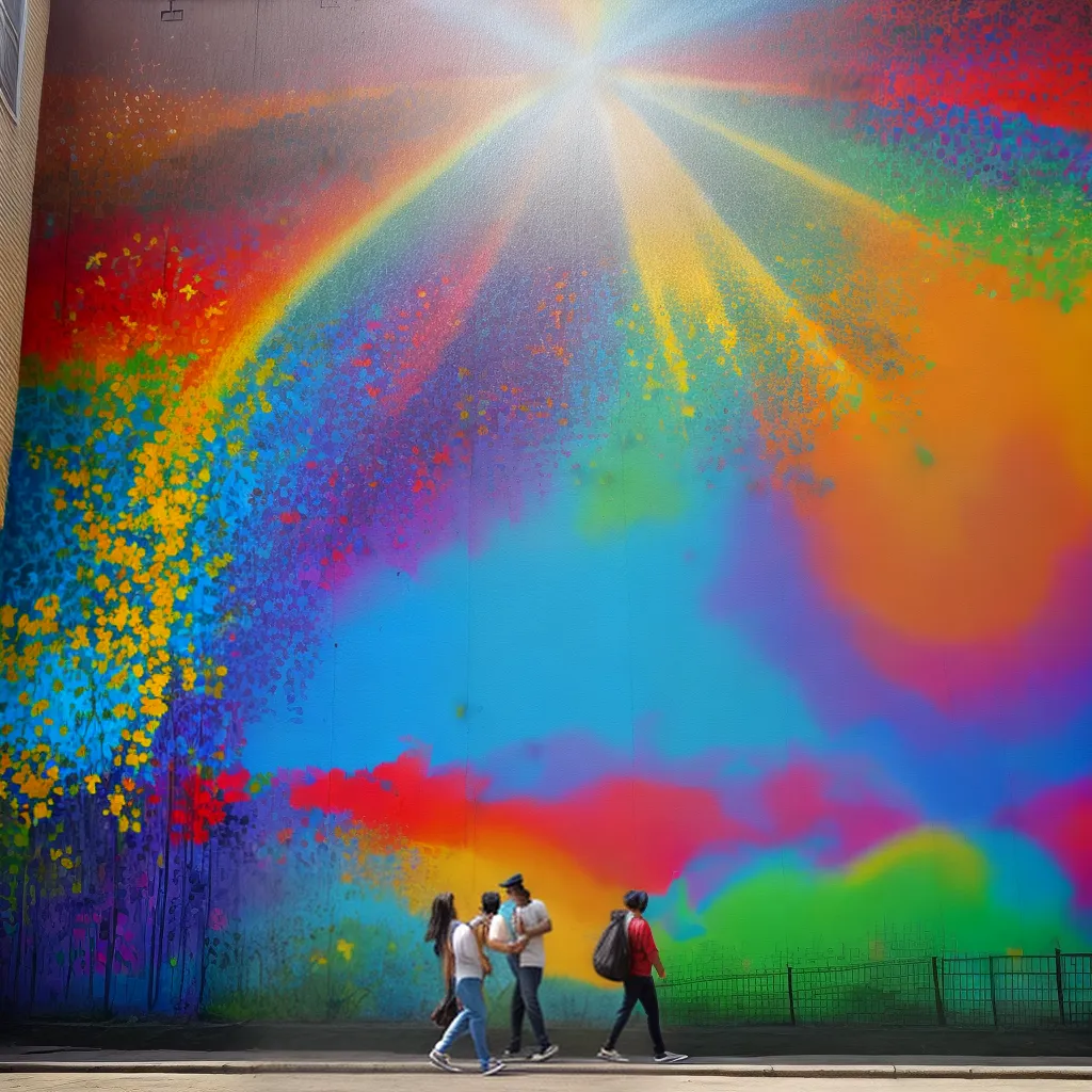 mural vibrante comunidade cores padroes