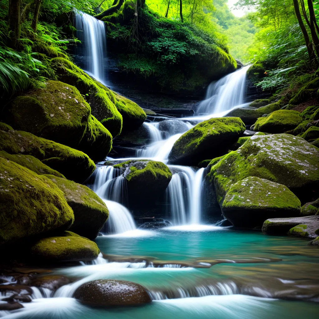 cascata verde natureza paisagem papel de parede