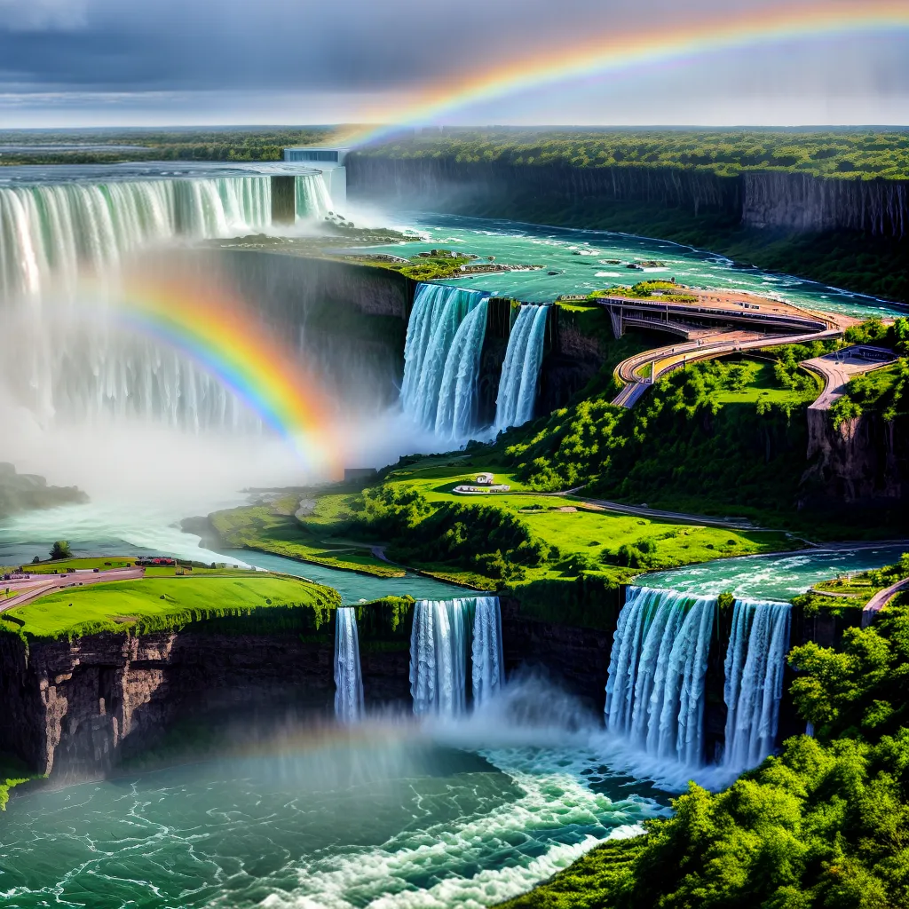 cachoeira niagara queda arcoiris