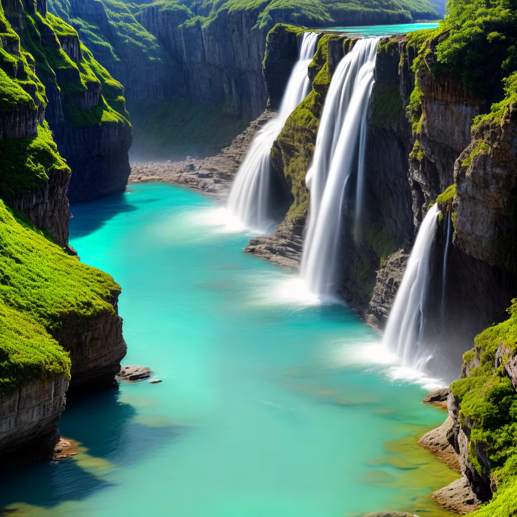 cascata turquesa natureza poder tranquilidade