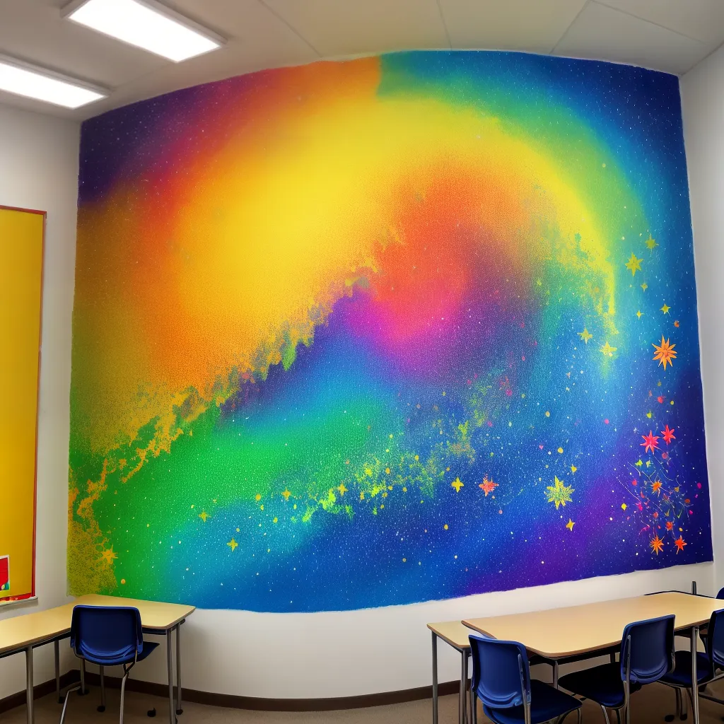 mural colorido educacao inspiracao