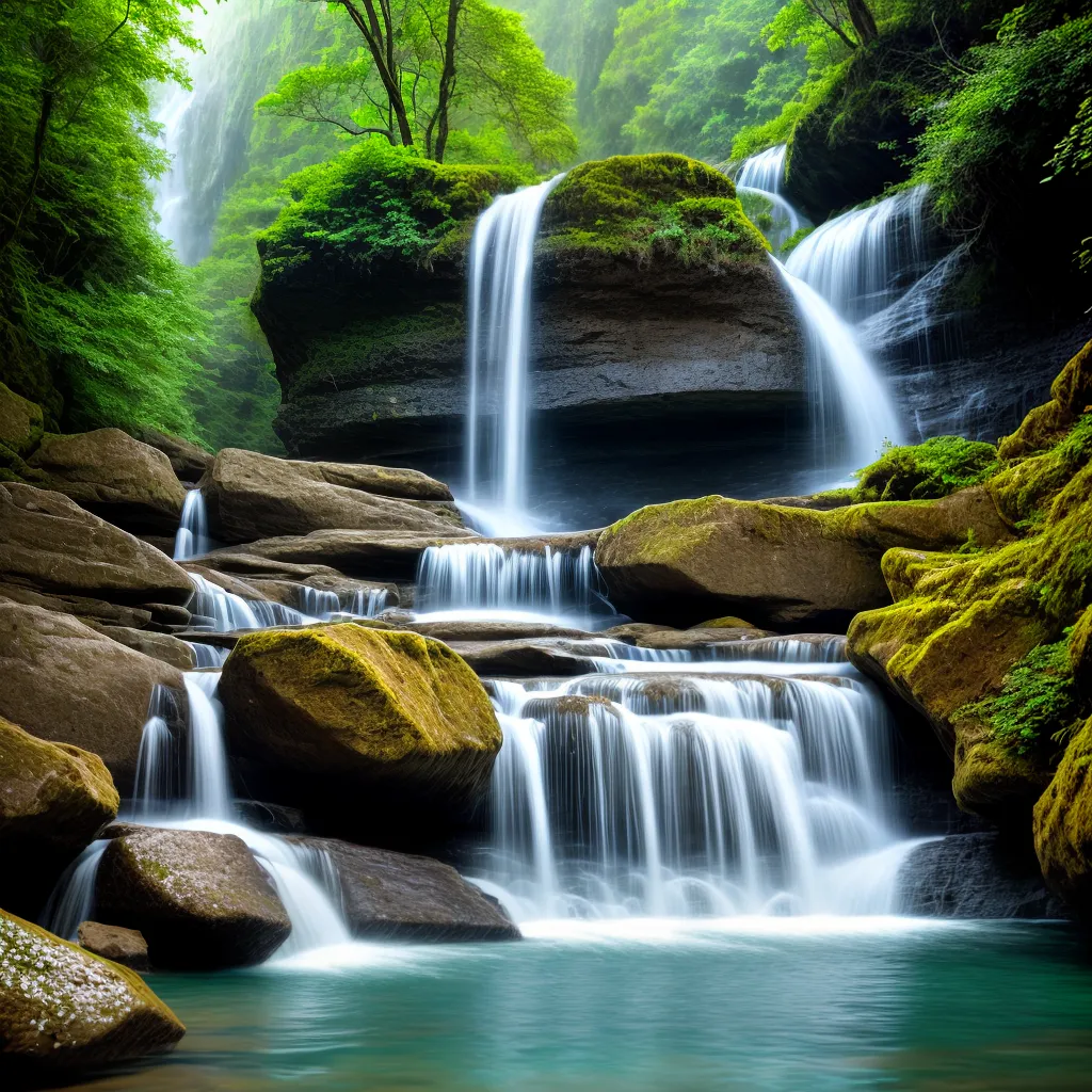 cascata majestosa natureza verde