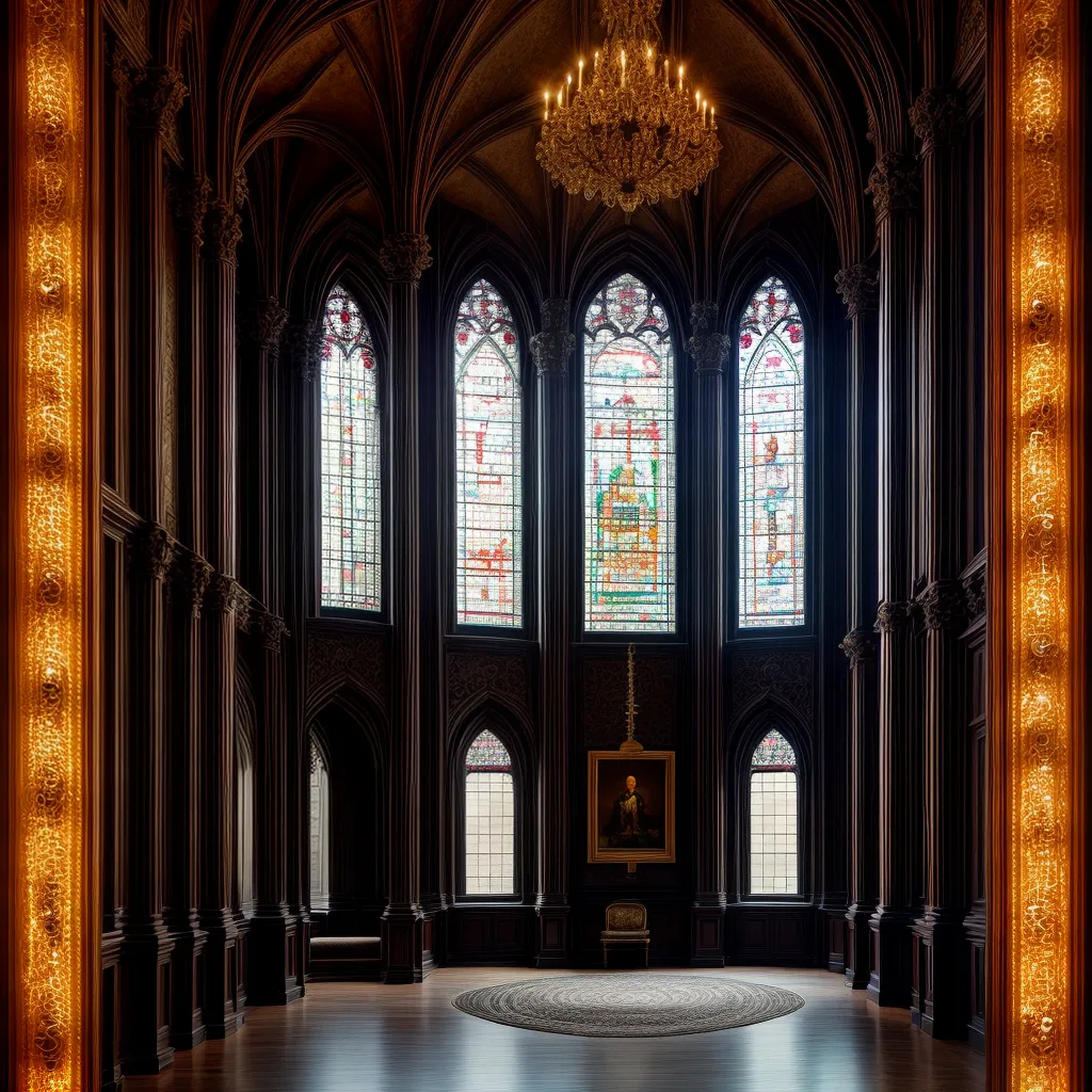 sala gotica janelas arco lustre pintura sala gotica janelas arco lustre pintura
