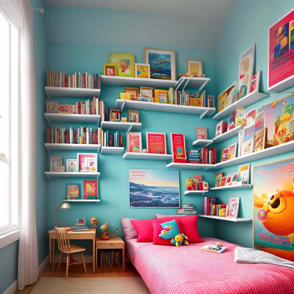 quarto infantil colorido livros leitura
