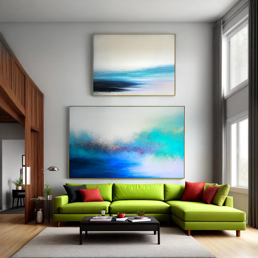 sala arte abstrata sofa conforto