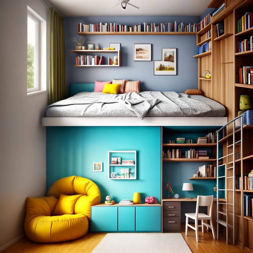 quarto infantil colorido livros leitura 2