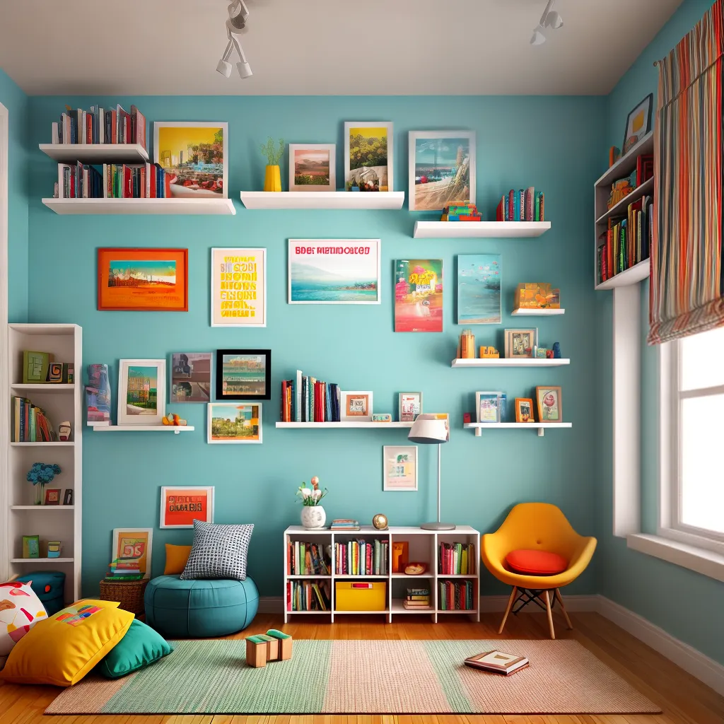 quarto infantil colorido livros leitura 4