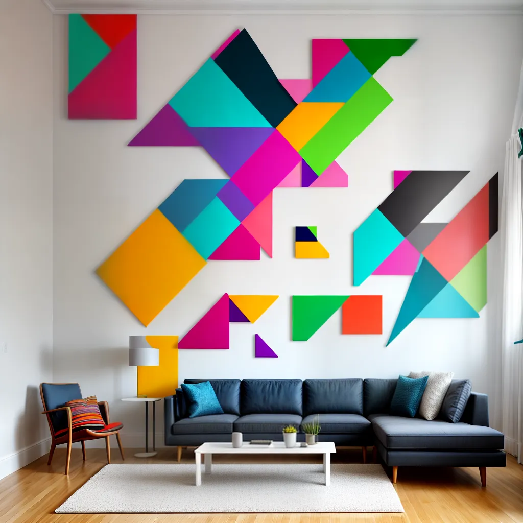 pintura geometrica mobiliario moderno