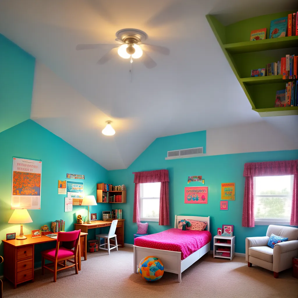 quarto infantil colorido livros leitura 6