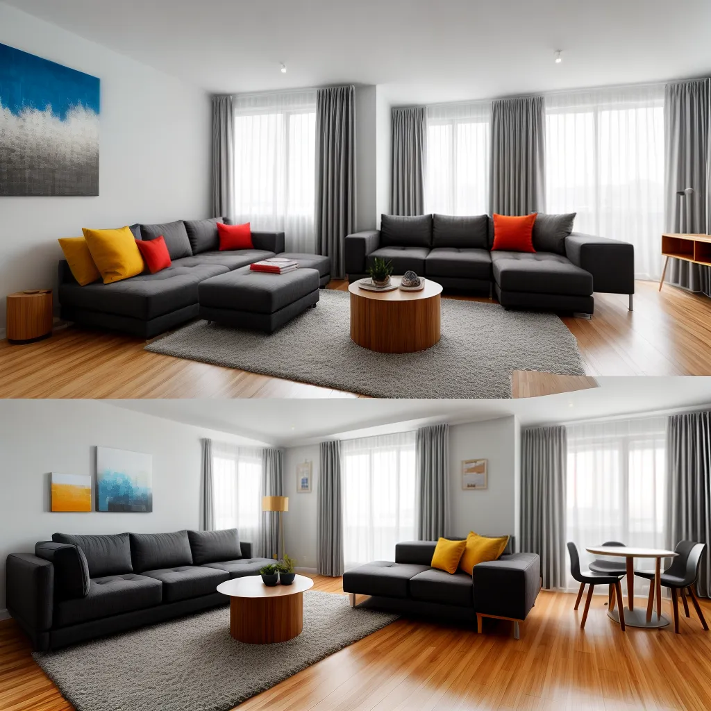 sala moderna sofa convertivel arte