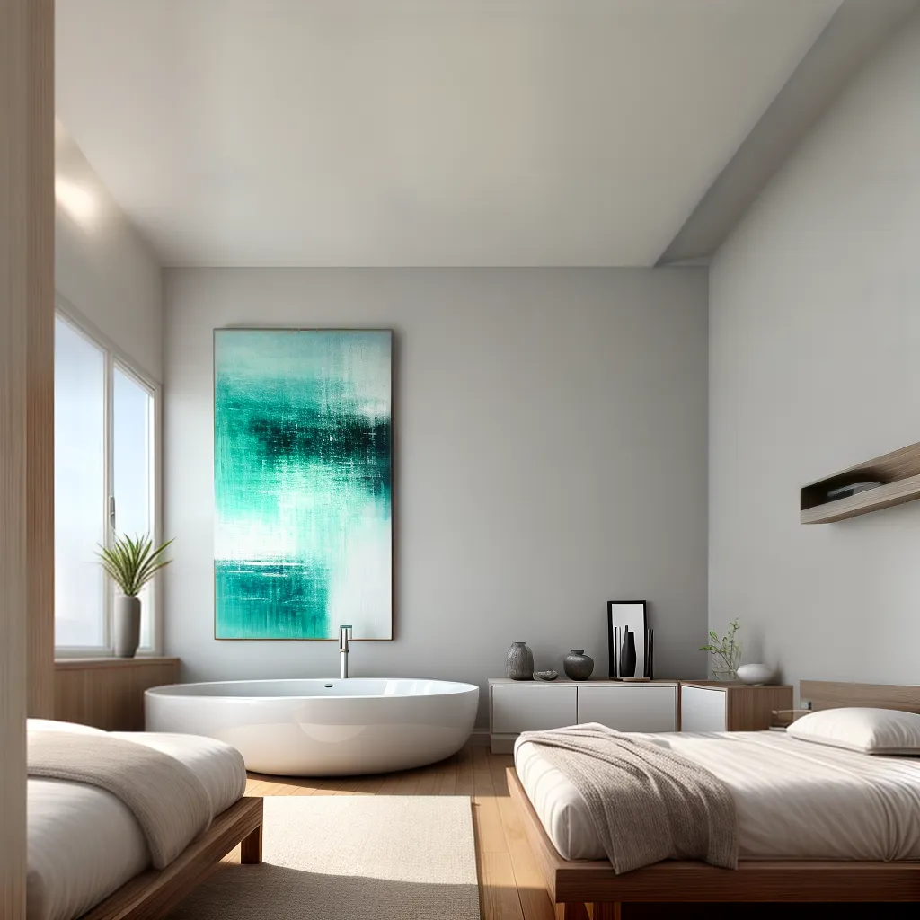 sala spa arte abstrata ambiente