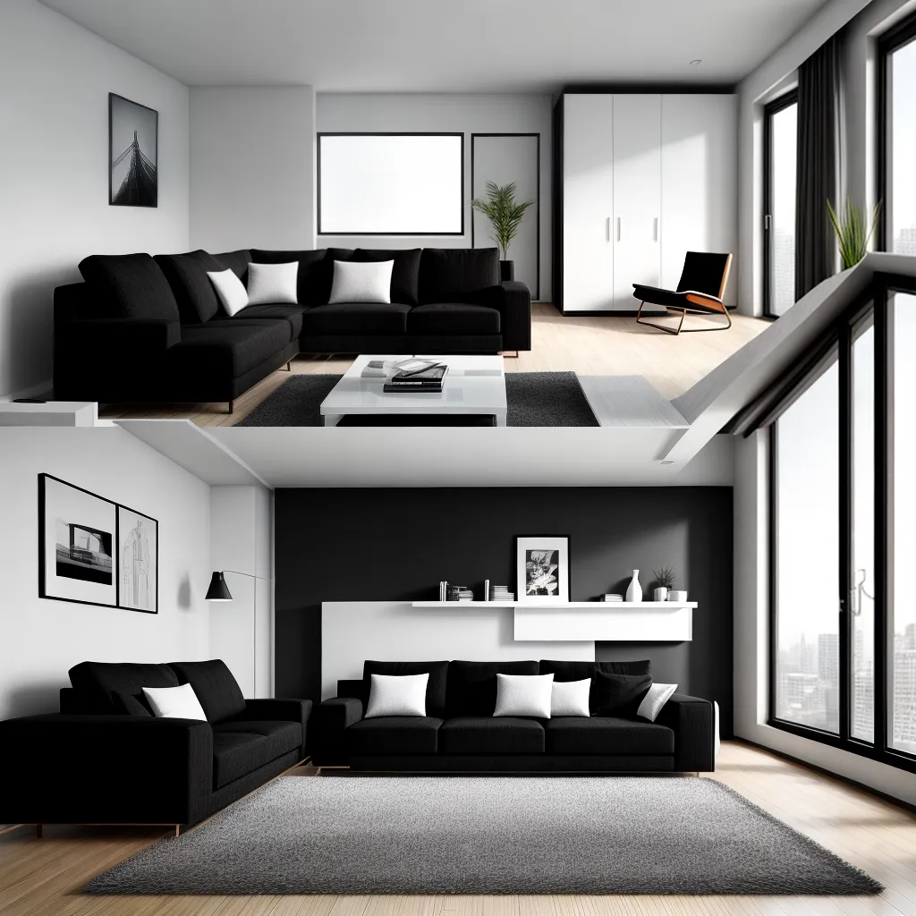 sala minimalista linhas geometricas bauhaus