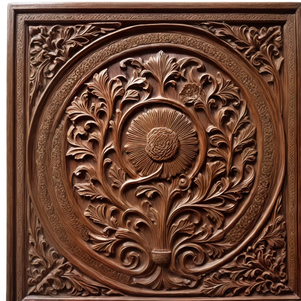 painel entalhado floral renascimento