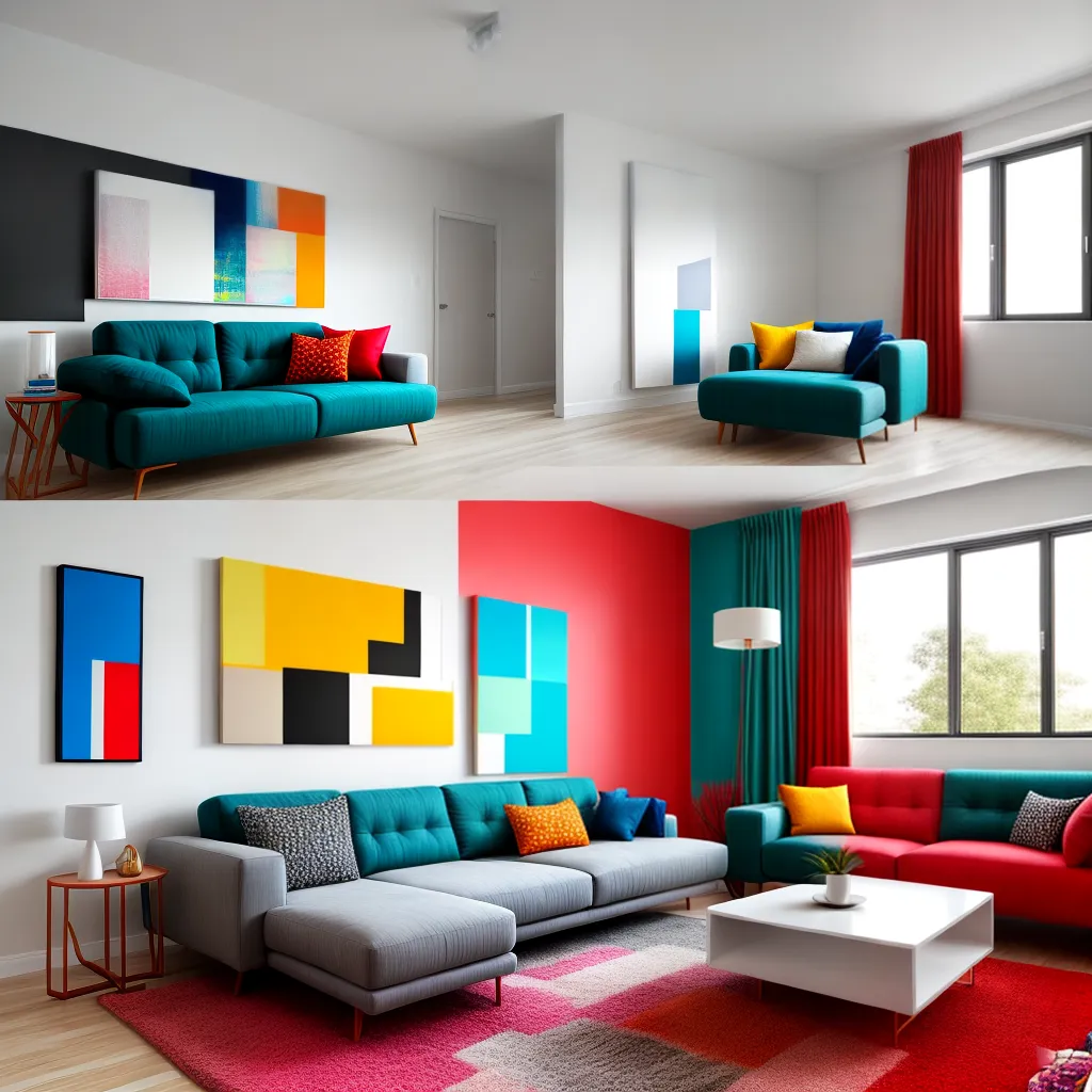 sala vibrante bauhaus sofa minimalista