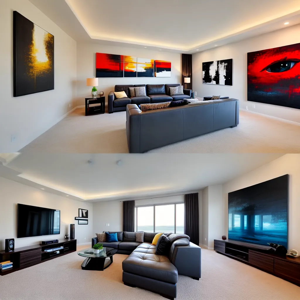 sala home theater arte abstrata 1