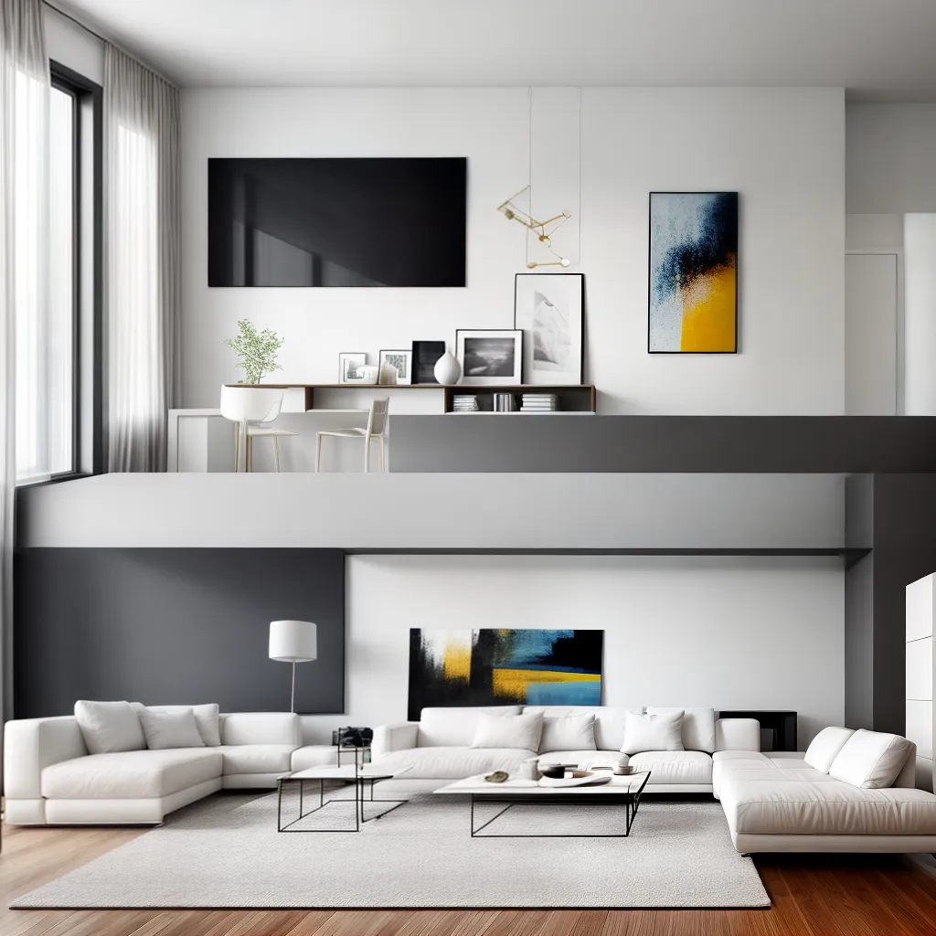 sala minimalista sofa branco arte abstrata sala minimalista sofa branco arte abstrata