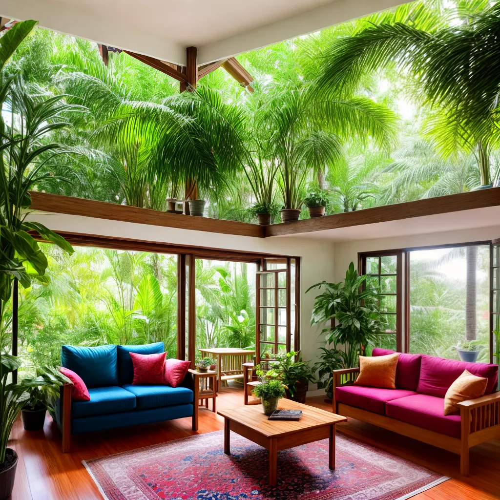 sala verde plantas acolhedora
