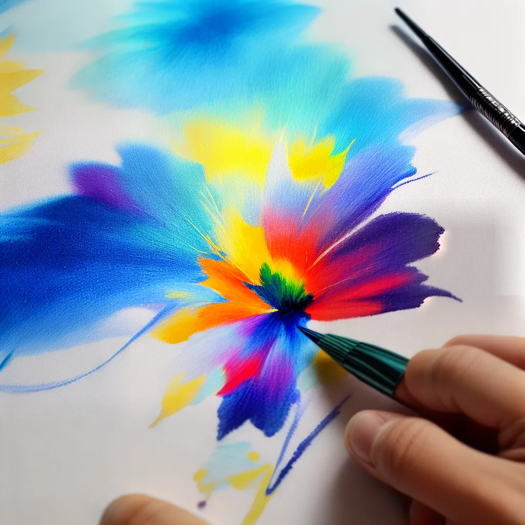 pintura seda cores vibrantes artista