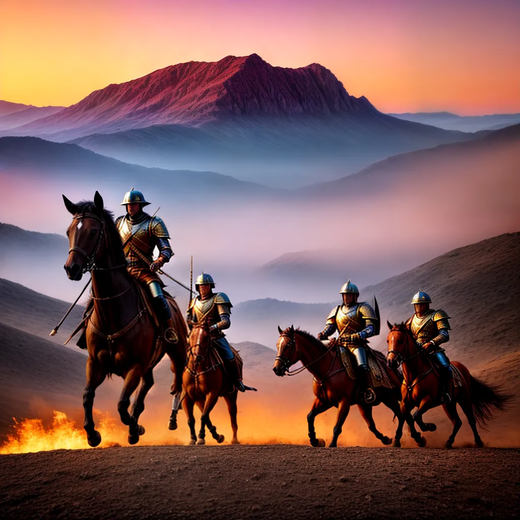 guerreiros cavalo batalha ceu epico guerreiros cavalo batalha ceu epico