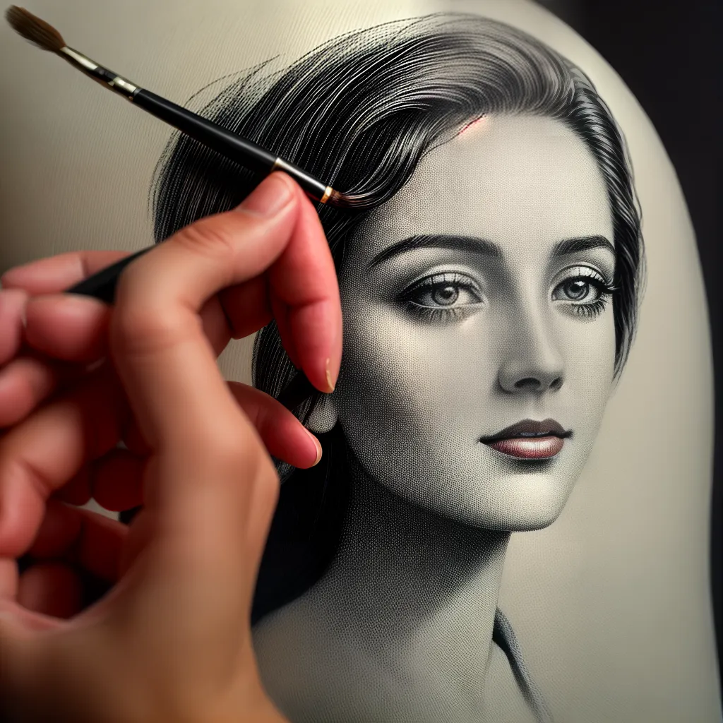 pincel arte detalhes retrato 1