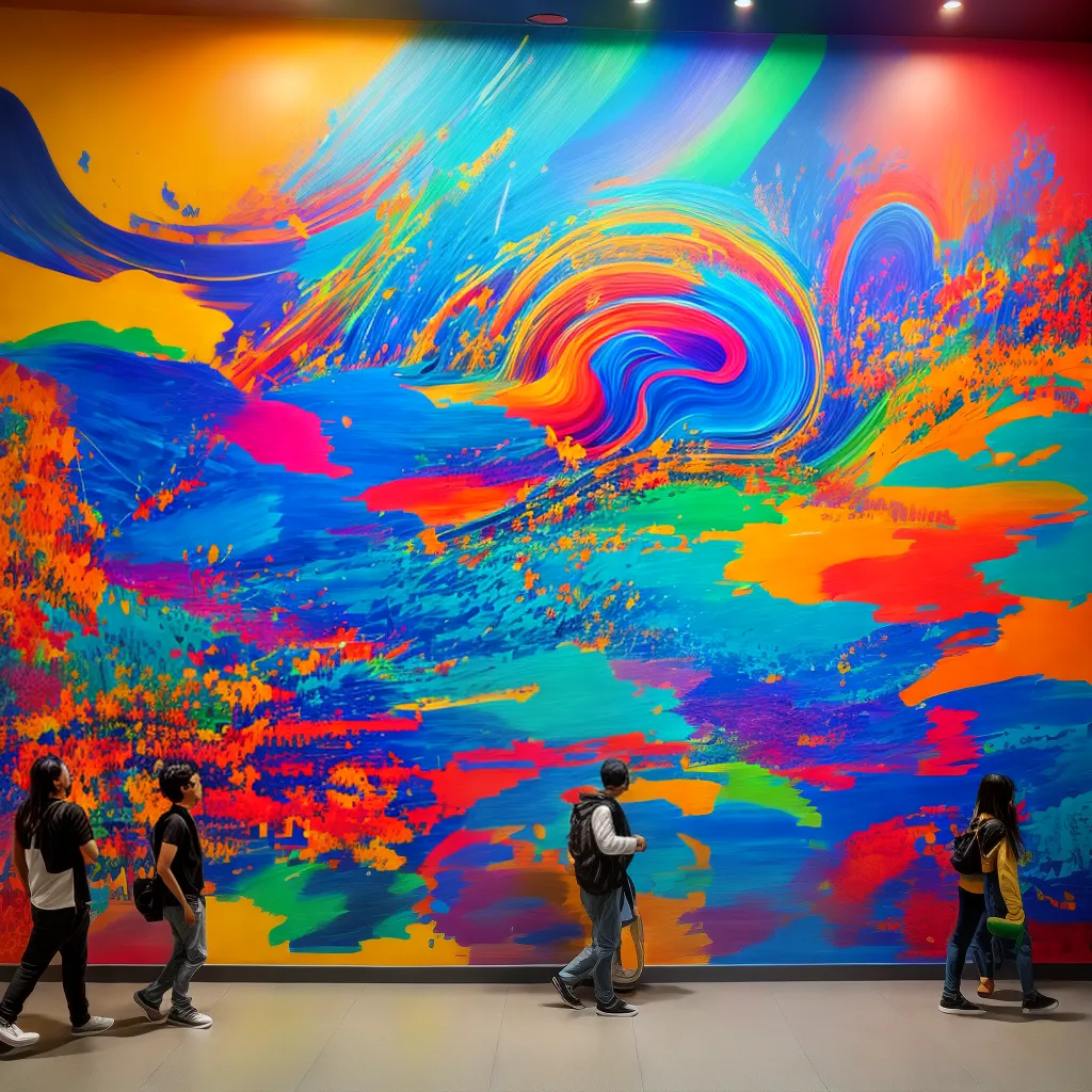 mural arte vibrante entretenimento interativo