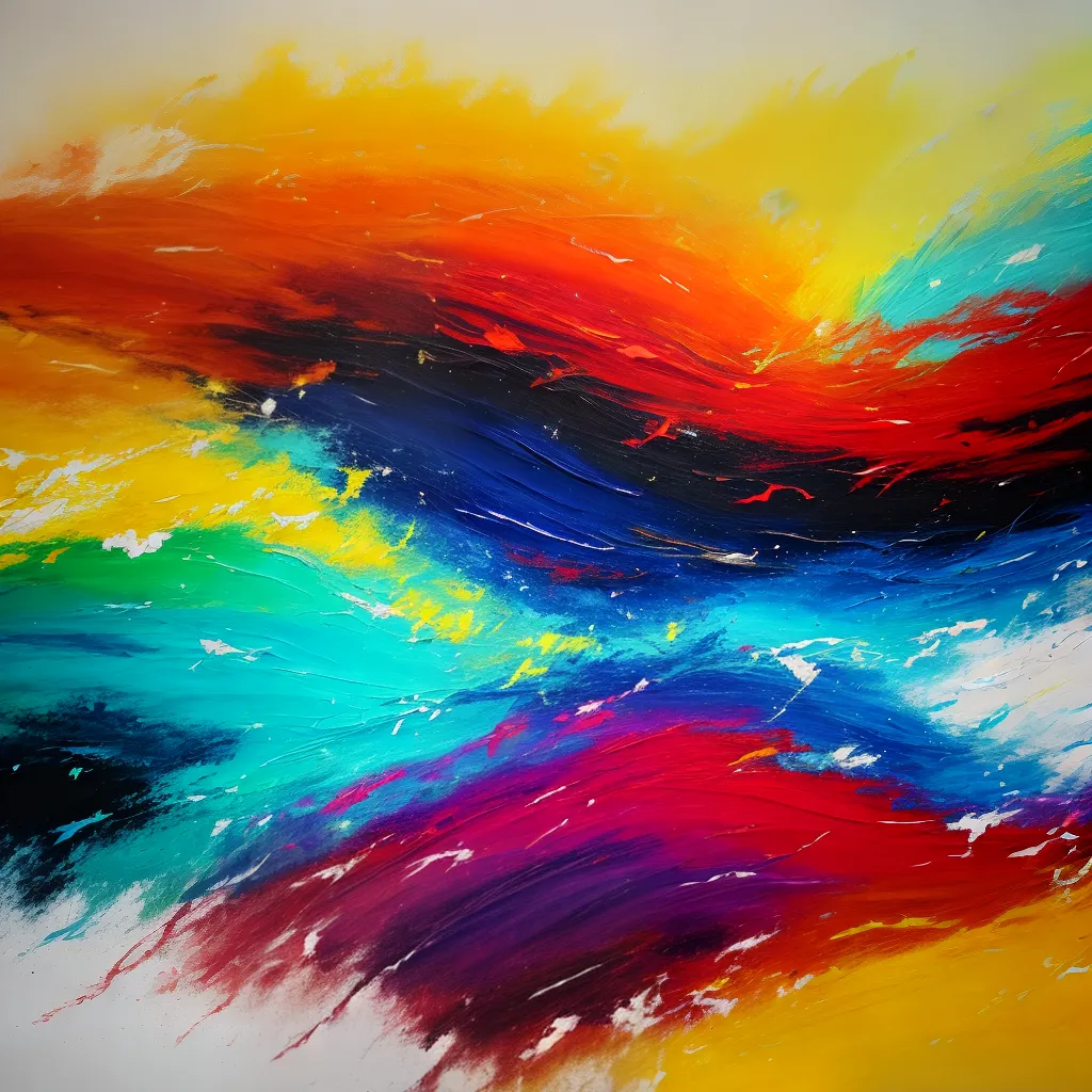 pintura abstrata cores pincel movimento
