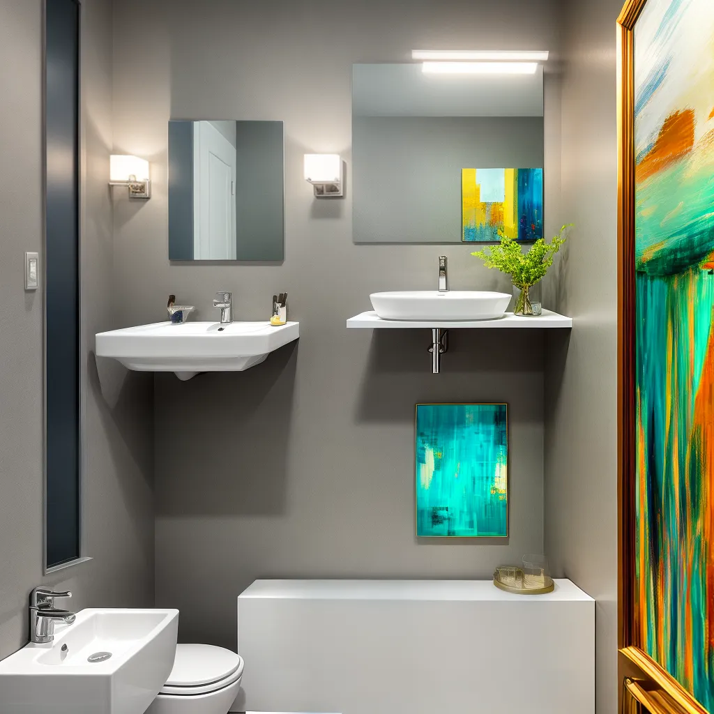 lavabo arte abstrata vibrante