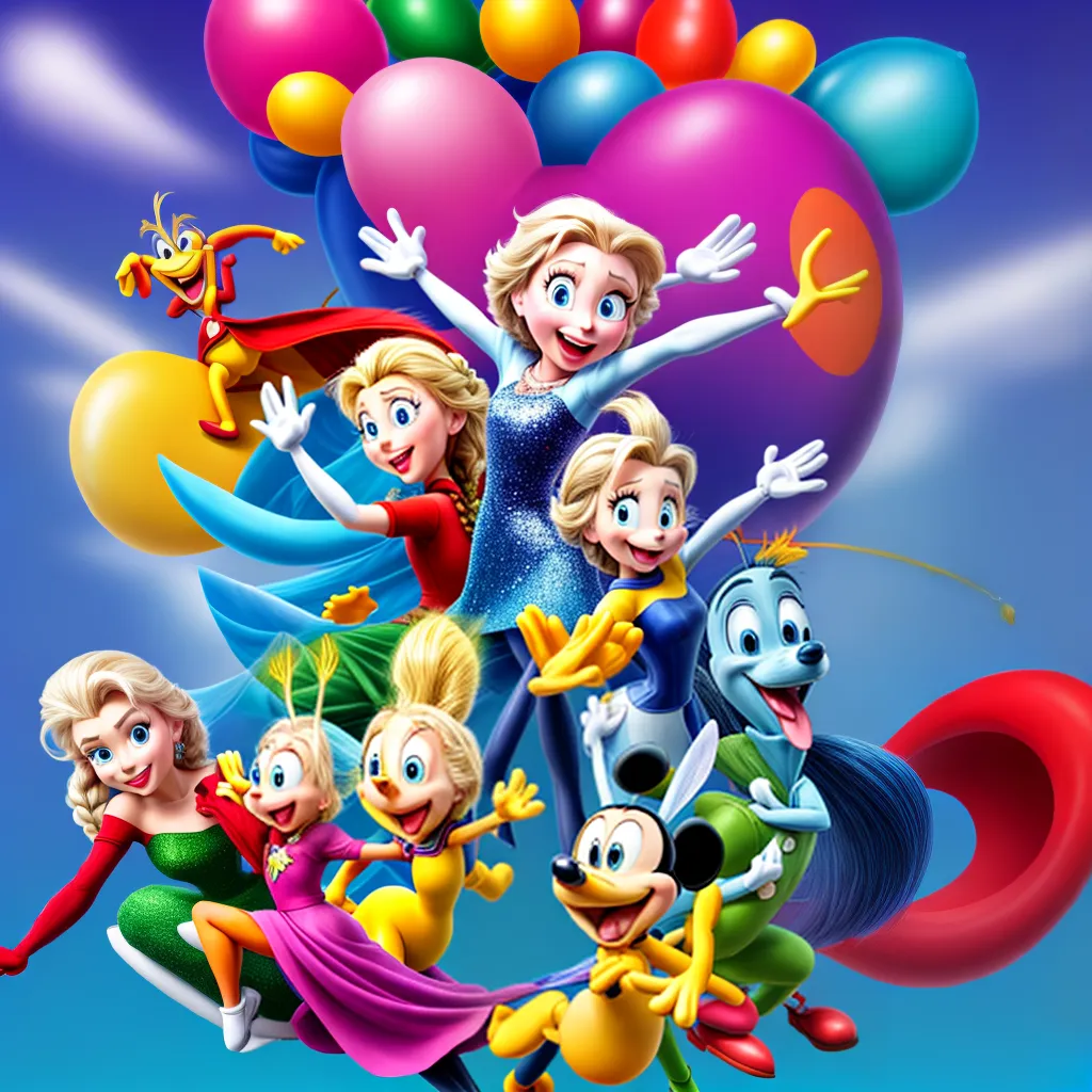 personagens desenhos animados coloridos papel de parede