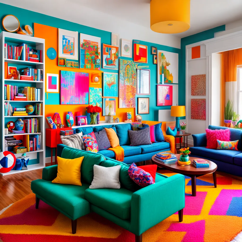 sala memphis design cores geometricas