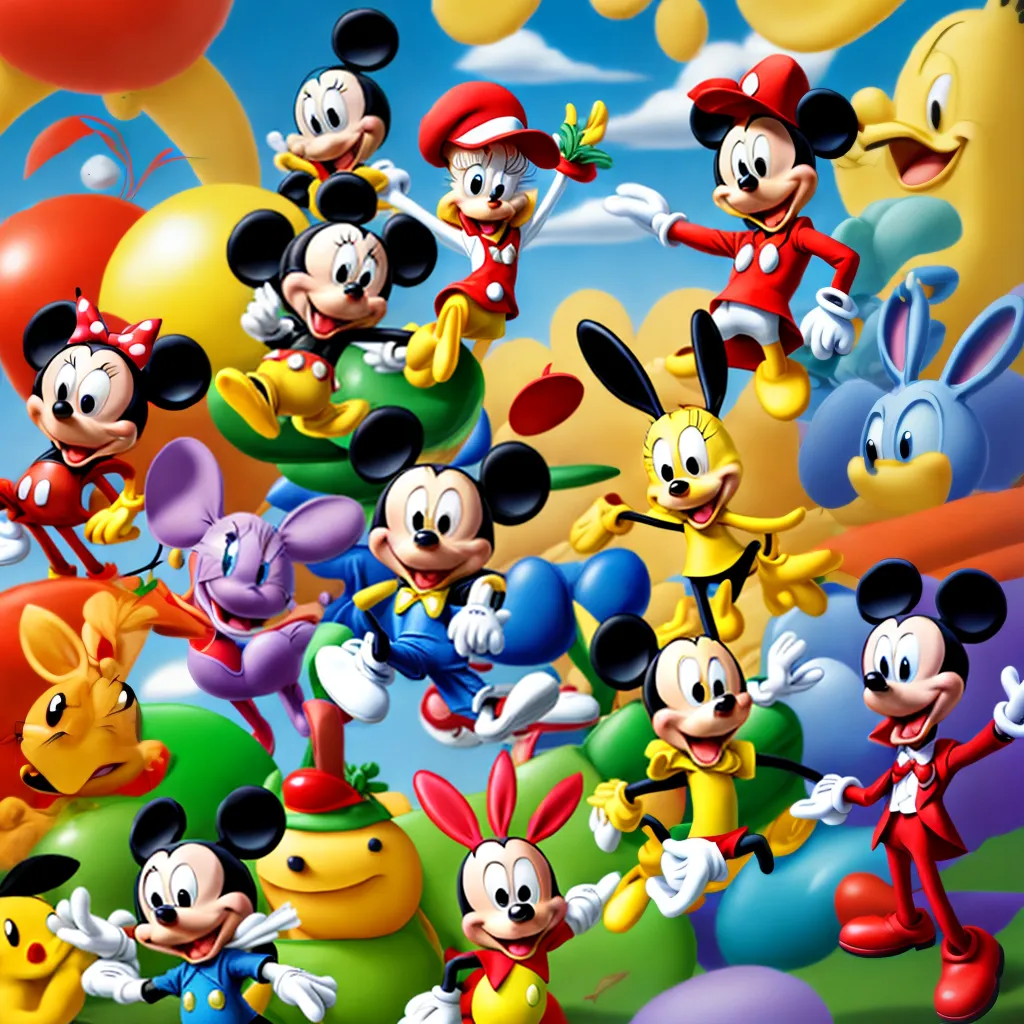 personagens cartoon mickey bugs spongebob pikachu
